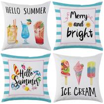 Capas de travesseiro Mimkus Summer 45x45cm Conjunto de 4 sorvetes Capas de travesseiro Mimkus Summer 45x45cm Conjunto de 4 sorvetes