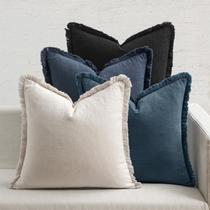 Capas de travesseiro MIULEE Christmas Linen Fringe 45x45cm, conjunto de 4