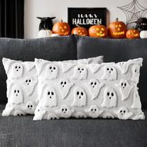 Capas de travesseiro MIULEE Halloween Ghost Plush Fur 30x50cm brancas Capas de travesseiro MIULEE Halloween Ghost Plush Fur 30x50cm brancas