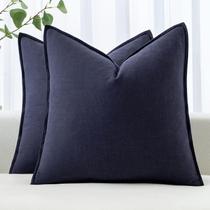 Capas de travesseiro MIULEE Linen 60x60cm, azul marinho, pacote com 2