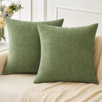 Capas de travesseiro MIULEE, pacote com 2 chenilles macios de 40 x 40 cm, verde sálvia Capas de travesseiro MIULEE, pacote com 2 chenilles macios de 40 x 40 cm, verde sálvia