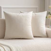 Capas de travesseiro MIULEE Velvet Cream White 55x55 cm, pacote com 2