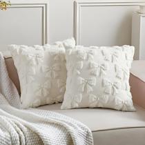 Capas de travesseiro Mixweer Coquette Cream White Poliéster 45x45cm Capas de travesseiro Mixweer Coquette Cream White Poliéster 45x45cm