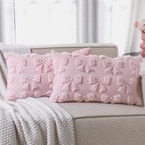 Capas de travesseiro Mixweer Coquette Pink Faux Fur 30x50cm Conjunto de 2 Capas de travesseiro Mixweer Coquette Pink Faux Fur 30x50cm Conjunto de 2