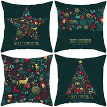Capas de travesseiro: Natal, vermelho, verde, pêssego, 45x45cm