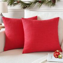 Capas de travesseiro OTOSTAR Linen Decorative 50x50cm, conjunto de 2 vermelhas