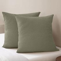 Capas de travesseiro PHF Ultra Soft Waffle Weave Euro Shams 66x66cm