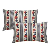 Capas de travesseiro sorfbliss 4th of July Floral 30x50cm Azul Vermelho Capas de travesseiro sorfbliss 4th of July Floral 30x50cm Azul Vermelho