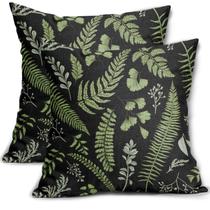 Capas de Travesseiro Sorfbliss Sage Green Leaf 50x50cm - Conjunto com 2 Unidades