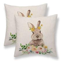 Capas de travesseiro Sunshineyan Spring 60x60cm, conjunto de 2 peças de linho