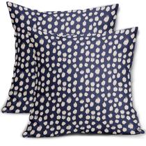 Capas de travesseiro Sweetshow Navy Blue Cream 55x55cm Conjunto de 2