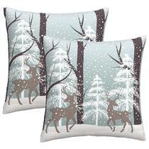 Capas de travesseiro Sweetshow Winter Wildlife Deer 60x60cm, conjunto de 2