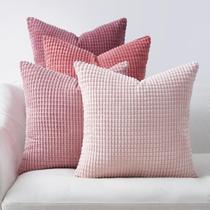 Capas de travesseiro Topfinel Corduroy listrado rosa 50x50cm Conjunto de 4 Capas de travesseiro Topfinel Corduroy listrado rosa 50x50cm Conjunto de 4