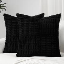 Capas de travesseiro Topfinel Decorative Black 50x50cm Conjunto de 2