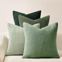Capas de travesseiro Topfinel LightGreen Corduroy 45x45cm Conjunto de 4 Capas de travesseiro Topfinel LightGreen Corduroy 45x45cm Conjunto de 4