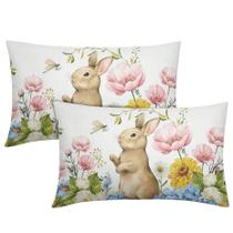 Capas de travesseiro Trongr Easter Bunny Rabbit 30x50cm Conjunto de 2