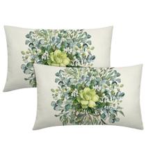 Capas de travesseiro Trongr Spring 30x50cm, conjunto de 2 lençóis florais verdes