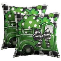 Capas de travesseiro Trongr St Patricks Day 40x40cm Conjunto de 2 algodão e linho