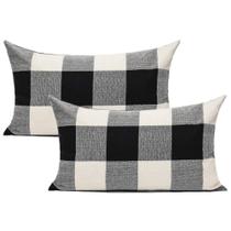 Capas de travesseiro VAKADO Black White Buffalo Check Plaids 30x50cm