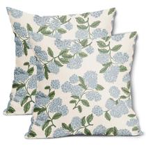 Capas de travesseiro Vrysenium Blue Green Hydrangea 50x50cm Conjunto de 2 Capas de travesseiro Vrysenium Blue Green Hydrangea 50x50cm Conjunto de 2