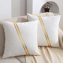 Capas de travesseiro WACOMECO, pacote com 2, veludo dourado, 45x45cm, branco