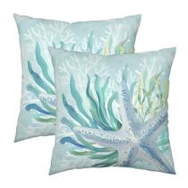 Capas de travesseiro Wnoesat Nautical Coastal 60x60cm, conjunto de 2 algodões