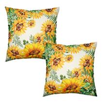 Capas de travesseiro Wnoesat Sunflower 60x60cm, conjunto de 2 misturas de algodão