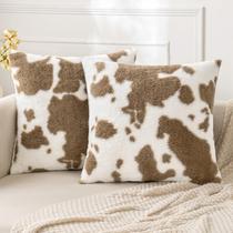 Capas de travesseiro Woaboy Luxury Faux Fur 40x40cm marrom claro x2