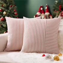 Capas de travesseiro YCOLL Christmas 50x50cm, conjunto de 2 vermelhas e creme