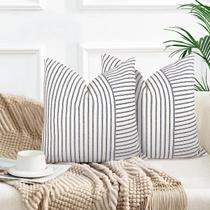 Capas de travesseiro YCOLL Farmhouse 50x50cm Conjunto de 2 azul/bege Capas de travesseiro YCOLL Farmhouse 50x50cm Conjunto de 2 azul/bege