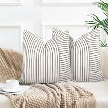 Capas de travesseiro YCOLL Farmhouse 50x50cm Conjunto de 2 pretas/bege