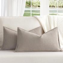 Capas de travesseiro ZWJD Grey Chenille 30x50cm Conjunto de 2