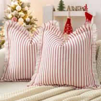 Capas de travesseiro ZWJD Throw Christmas 50x50cm, conjunto de 2 algodões Capas de travesseiro ZWJD Throw Christmas 50x50cm, conjunto de 2 algodões