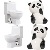 Capas decorativas de cerâmica para parafusos do vaso sanitário Pujipu com panda