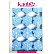 Capas decorativas Knobēz Snowflake para maçanetas, pacote com 12 unidades, azuis