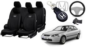 Capas Design Exclusivo Honda Civic 1995-1999 + Volante + Chaveiro