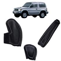 Capas em couro manopla câmbio manual reduzida e freio de mão Pajero Gls 1992 a 1999
