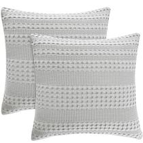 Capas Euro Sham PHF 100% algodão, tecido de waffle, 66 x 66 cm, pacote com 2 Capas Euro Sham PHF 100% algodão, tecido de waffle, 66 x 66 cm, pacote com 2