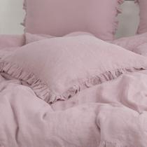 Capas Euro Sham Simple & Opulence, 100% linho com babado 66 x 66 cm