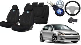 Capas Exclusivas para Bancos do Golf 2013-2022 + Volante e Chaveiro VW - Iron Tech