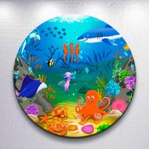 Capas Festa Infantil Fundo Do Mar Painel Redondo Grande ou Mini Estampa Colorida Capas Festa Infantil Fundo Do Mar Painel Redondo Grande ou Mini Estampa Colorida