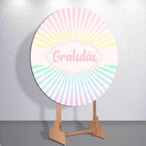 Capas Festa Menina Gratidão Tons Patel Painel Redondo Grande ou Mini Estampa Colorida