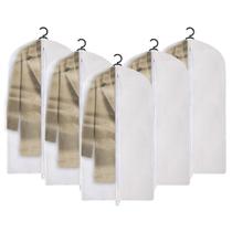 Capas Kit Para Guarda Roupa Sacos Palitó Terno Ziper Resistente A Água Protetor TNT Proteção Branco