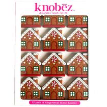 Capas Knobēz Gingerbread House Knob, pacote com 12 unidades decorativas