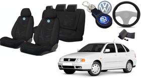 Capas Luxuosas para Bancos do Polo 1994 a 2003 + Volante e Chaveiro Exclusivo VW - Iron Tech