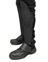 Capas medievais de material sintético Steampunk Spats Greaves Gaiters Legguards Boots The Crusaders Knight LARP Costume Accesssoires (pretas, tamanho único)