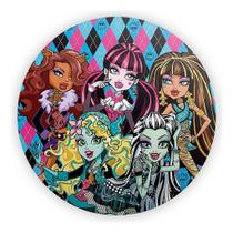 Capas Mini Painel Redondo Pequeno Mesa Festa Monsther High Boneca Menia Desenho Serie