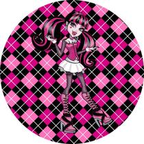 Capas Mini Painel Redondo Pequeno Mesa Festa Monsther High Boneca Menia Desenho Serie