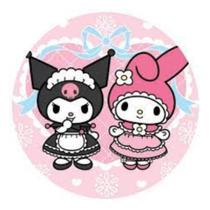 Capas Mini Painel Redondo Veste Facil Decoração Mesa Kuromi My Melodi