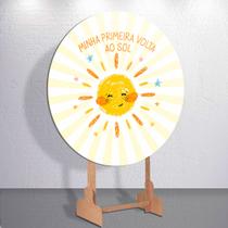 Capas p/ Festa Infantil Sol Manhã Feliz Painel Redondo Grande ou Mini Estampa Colorida